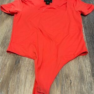 House of Harlow 1960 Revolve Square Neck Bodysuit Orange size Medium NWOT